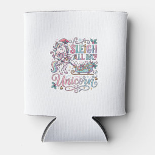 Unicorn Sleigh All Day Unicorn Adorable Sticker an Can Cooler