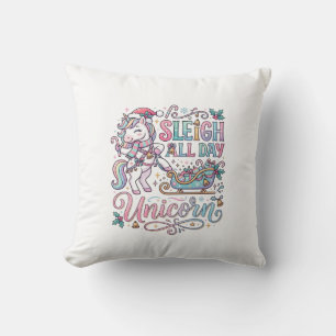 Unicorn Sleigh All Day Unicorn Adorable Sticker an Cushion