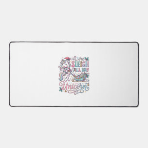 Unicorn Sleigh All Day Unicorn Adorable Sticker an Desk Mat