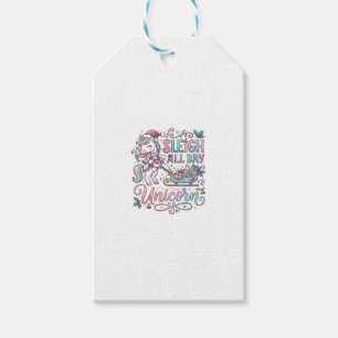Unicorn Sleigh All Day Unicorn Adorable Sticker an Gift Tags