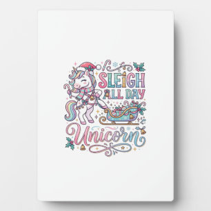 Unicorn Sleigh All Day Unicorn Adorable Sticker an Plaque