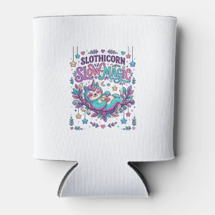 Unicorn Slothicorn Slow Magic Colourful Marketplac Can Cooler