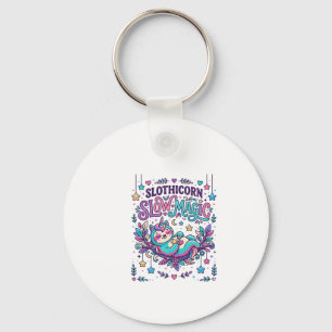 Unicorn Slothicorn Slow Magic Colourful Marketplac Key Ring