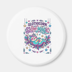 Unicorn Slothicorn Slow Magic Colourful Marketplac Magnet