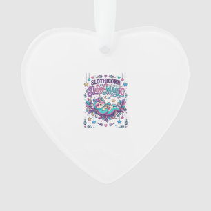 Unicorn Slothicorn Slow Magic Colourful Marketplac Ornament