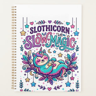 Unicorn Slothicorn Slow Magic Colourful Marketplac Planner