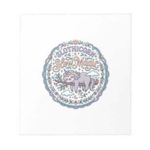 Unicorn Slothicorn Slow Magic Whimsical T-Shirt De Notepad