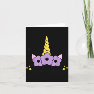 Unicorn Smile Eyelashes Kid Unicorns Flowers Wreat Card