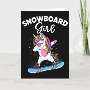 Unicorn Snowboarding Skiing Dabbing Unicorn Snowbo Card