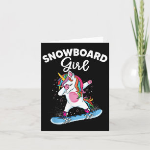 Unicorn Snowboarding Skiing Dabbing Unicorn Snowbo Card