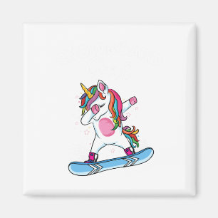 Unicorn Snowboarding Skiing Dabbing Unicorn Snowbo Magnet