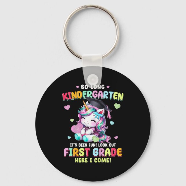 Unicorn So Long Kindergarten Graduation Last Day O Key Ring (Front)