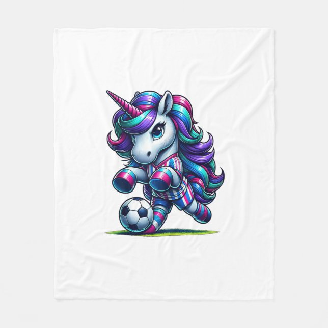 Unicorn Soccer Team Player Tank Top Fleece Blanket (Front)