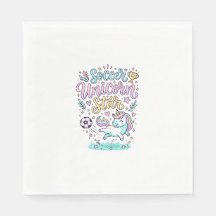 Unicorn Soccer Unicorn Star Cute Napkin