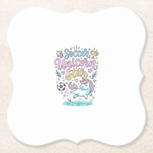 Unicorn Soccer Unicorn Star Cute Paper Coaster