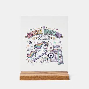 Unicorn Soccer Unicorn Star Funny Vector Design_1 Acrylic Sign