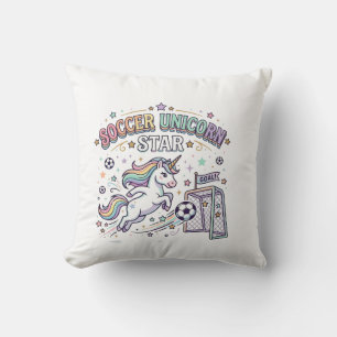 Unicorn Soccer Unicorn Star Funny Vector Design_1 Cushion