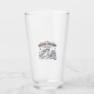 Unicorn Soccer Unicorn Star Funny Vector Design_1 Glass