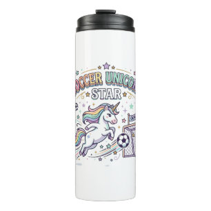 Unicorn Soccer Unicorn Star Funny Vector Design_1 Thermal Tumbler