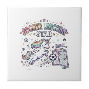 Unicorn Soccer Unicorn Star Funny Vector Design_1 Tile