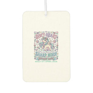 Unicorn Soft Heart Sharp Horn Bold Typography Prod Car Air Freshener