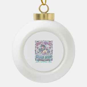 Unicorn Soft Heart Sharp Horn Bold Typography Prod Ceramic Ball Christmas Ornament