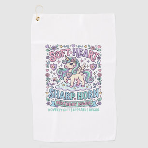 Unicorn Soft Heart Sharp Horn Bold Typography Prod Golf Towel