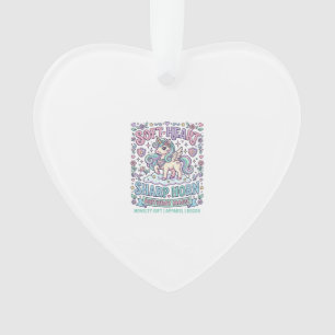 Unicorn Soft Heart Sharp Horn Bold Typography Prod Ornament