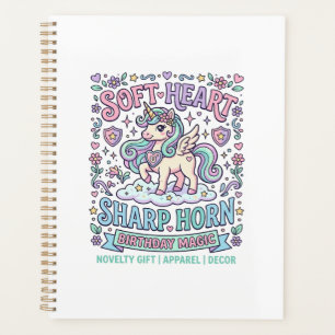 Unicorn Soft Heart Sharp Horn Bold Typography Prod Planner