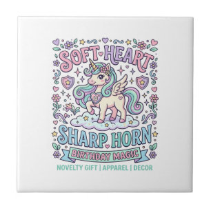 Unicorn Soft Heart Sharp Horn Bold Typography Prod Tile