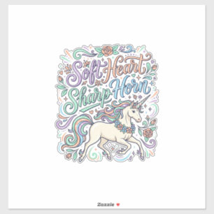Unicorn Soft Heart Sharp Horn White Background Typ