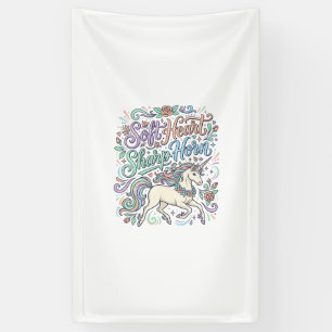 Unicorn Soft Heart Sharp Horn White Background Typ Banner