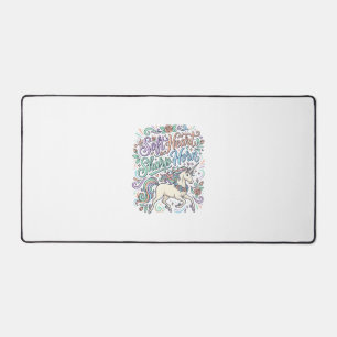 Unicorn Soft Heart Sharp Horn White Background Typ Desk Mat