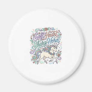Unicorn Soft Heart Sharp Horn White Background Typ Magnet
