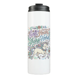 Unicorn Soft Heart Sharp Horn White Background Typ Thermal Tumbler