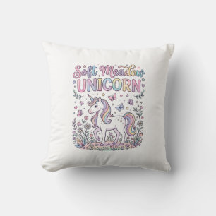 Unicorn Soft Meadow Unicorn Adorable Vector Design Cushion
