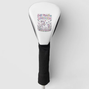 Unicorn Soft Meadow Unicorn Adorable Vector Design Golf Head Cover