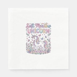 Unicorn Soft Meadow Unicorn Adorable Vector Design Napkin