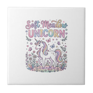 Unicorn Soft Meadow Unicorn Adorable Vector Design Tile
