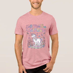 Unicorn Soft Meadow Unicorn Adorable Vector Design Tri-Blend Shirt