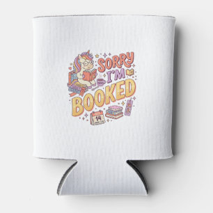 Unicorn Sorry I'm Booked Whimsical Zazzle Design_1 Can Cooler