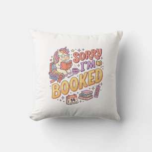 Unicorn Sorry I'm Booked Whimsical Zazzle Design_1 Cushion