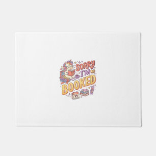 Unicorn Sorry I'm Booked Whimsical Zazzle Design_1 Doormat