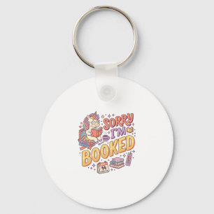 Unicorn Sorry I'm Booked Whimsical Zazzle Design_1 Key Ring