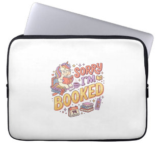 Unicorn Sorry I'm Booked Whimsical Zazzle Design_1 Laptop Sleeve