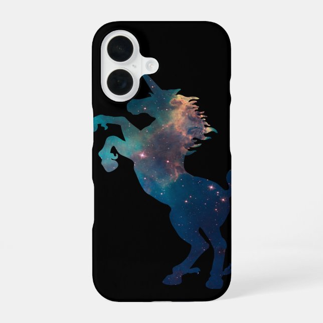 Unicorn Space Pattern iPhone 16 Case (Back)