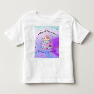Unicorn Sparkle Blue Purple Cake Birthday Toddler T-Shirt