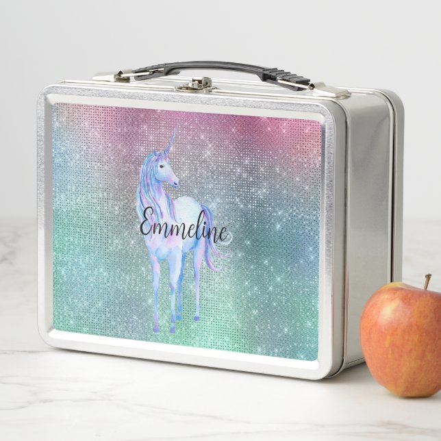 Unicorn Sparkle Metal Lunch Box (In Situ)