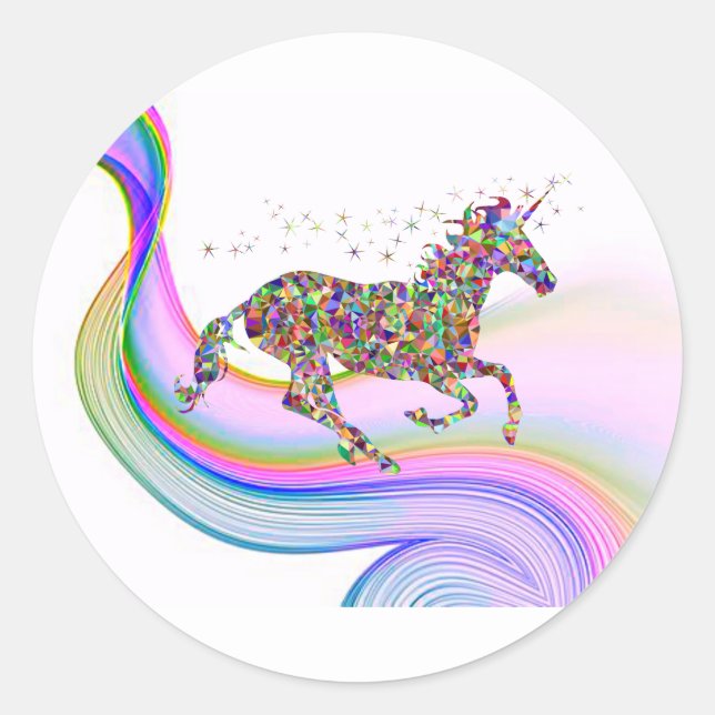 Unicorn sparkle sticker. classic round sticker (Front)