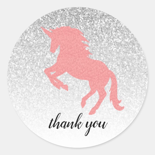 Unicorn Sparkles Happy Birthday Party Stickers (Front)